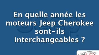 En quelle année les moteurs Jeep Cherokee sont-ils interchangeables ?